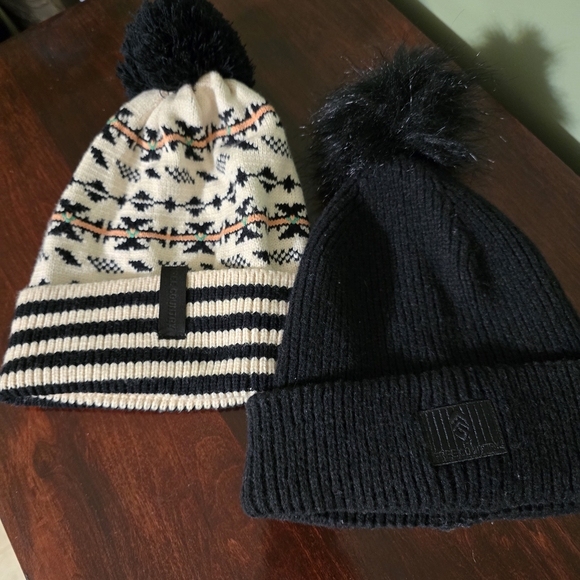 Free Country Black and Cream Knit Beanie Set - Picture 1 of 3